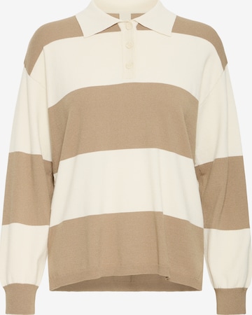 Pull-over ICHI en beige : devant