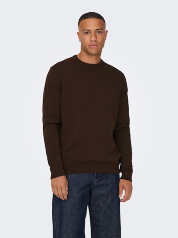 Only & Sons Regular Fit Pullover 'Alex' i brun: forside