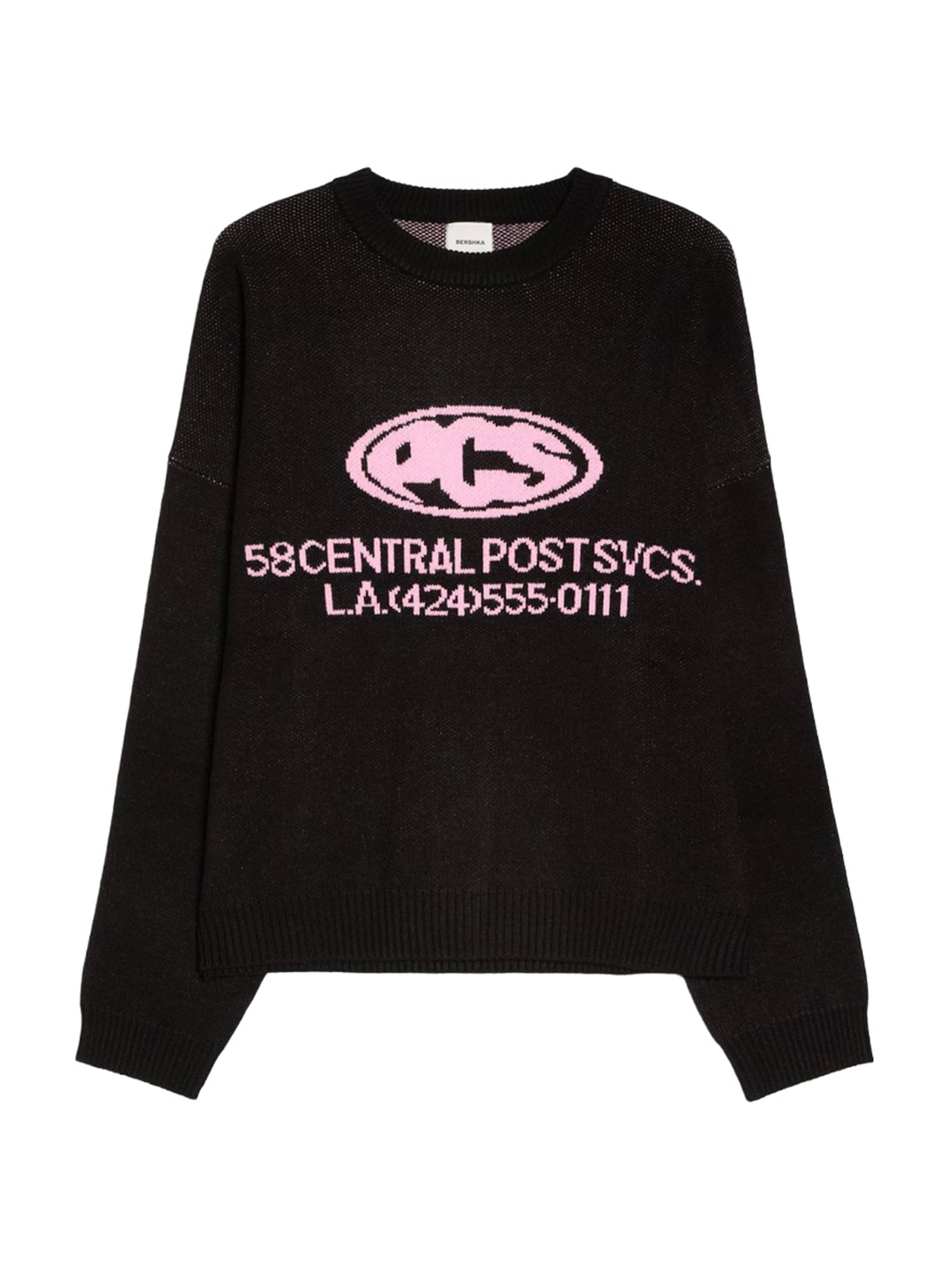 rózsaszín / fekete Bershka Pulóver - XS, Termék nézet