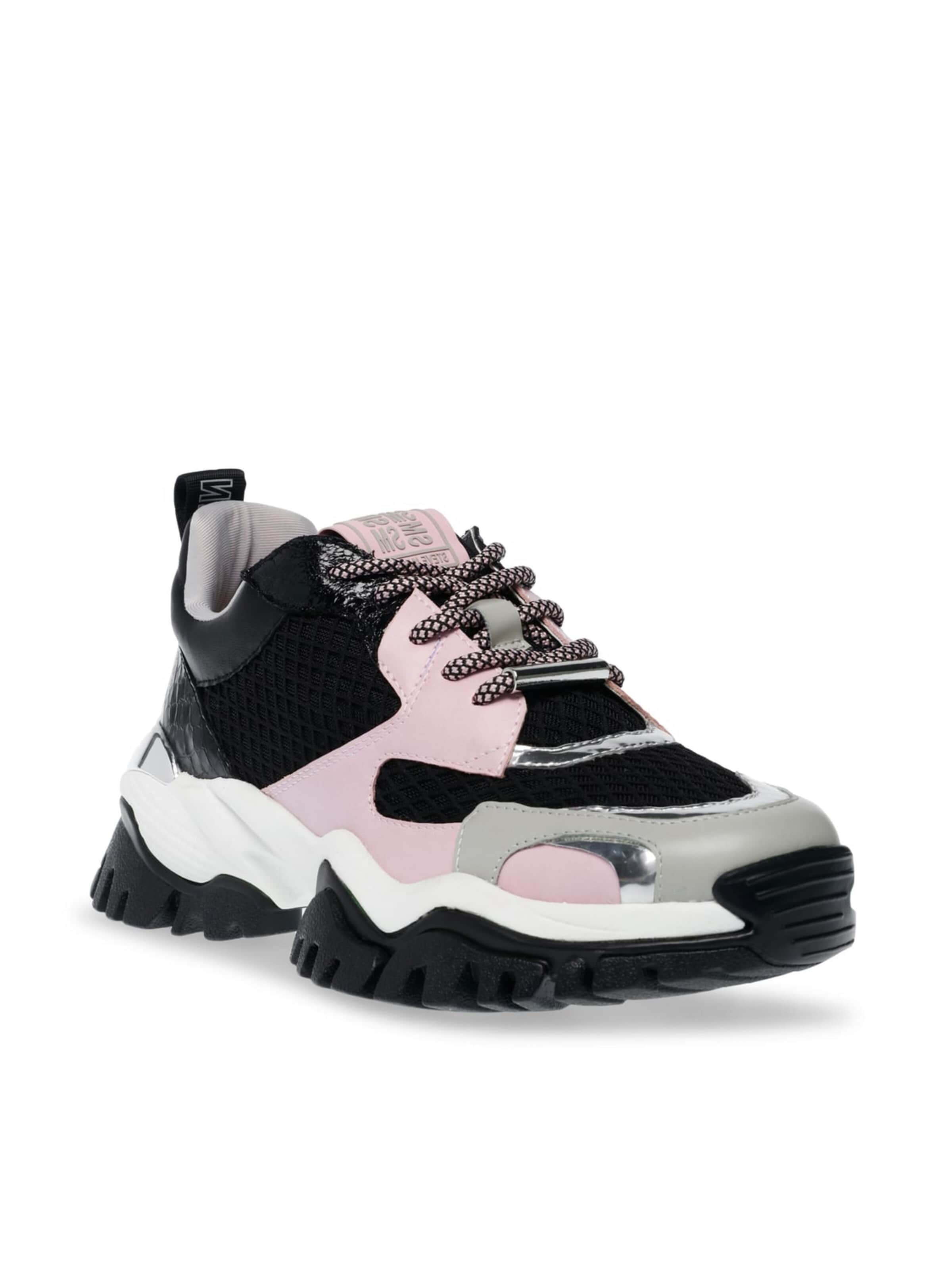 STEVE MADDEN Buty sportowe sznurowane 'Womens Trilling Pink / Blk Lace-Up Low-Profile Shoes' w kolorze różowy