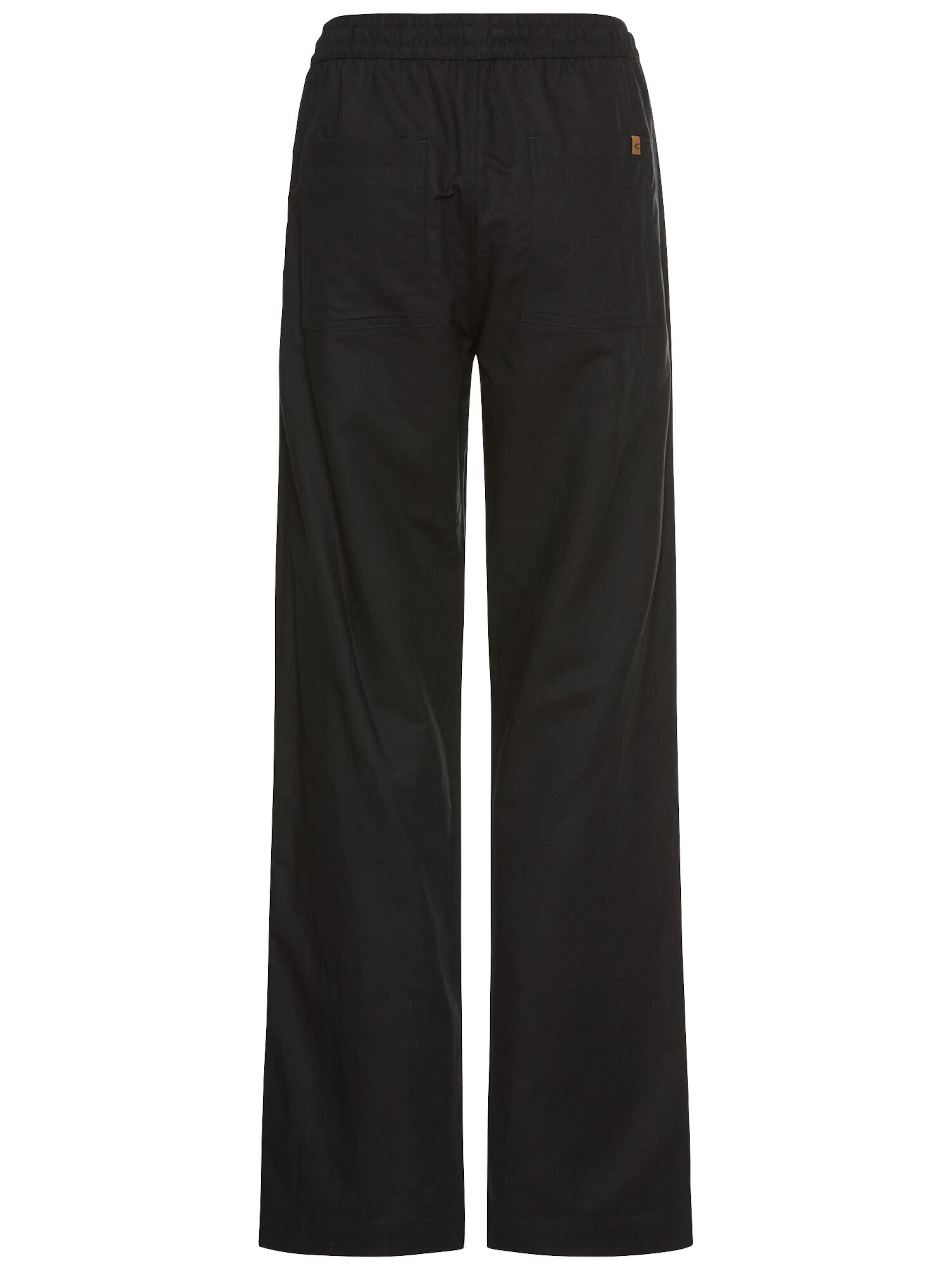 CAMEL ACTIVE Regular Relaxed Fit Sommerhose aus einem Leinenmix in Schwarz