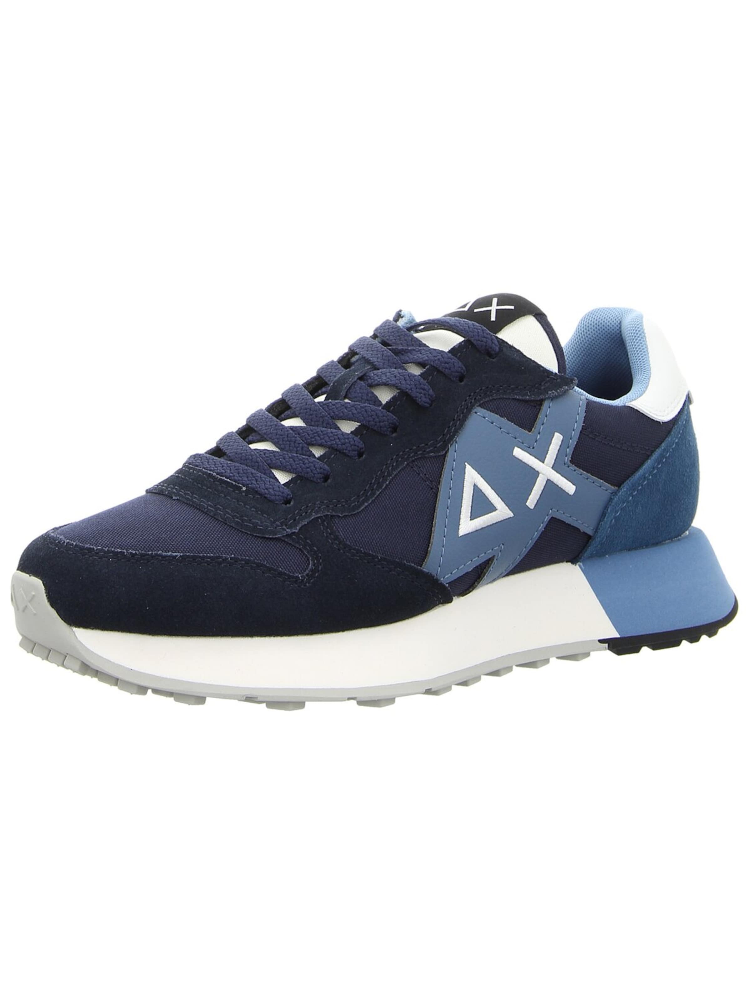 SUN68 Athletic Lace-Up Shoes in Blue: front