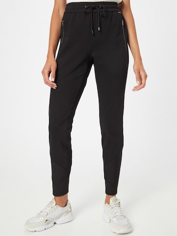 COMMA Tapered Trousers in Black: front