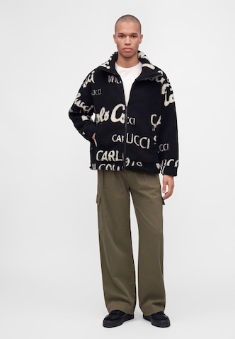 Carlo Colucci Fleece jas in Zwart
