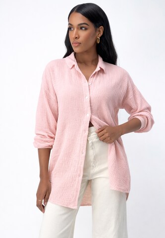 Chemisier Elara en rose : devant