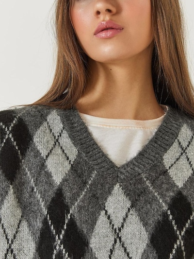 Bianco Lucci Pullover em cinzento claro / cinzento escuro / preto, Vista do artigo