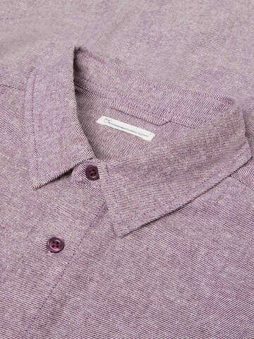 KnowledgeCotton Apparel Regular Fit Hemd in Lila