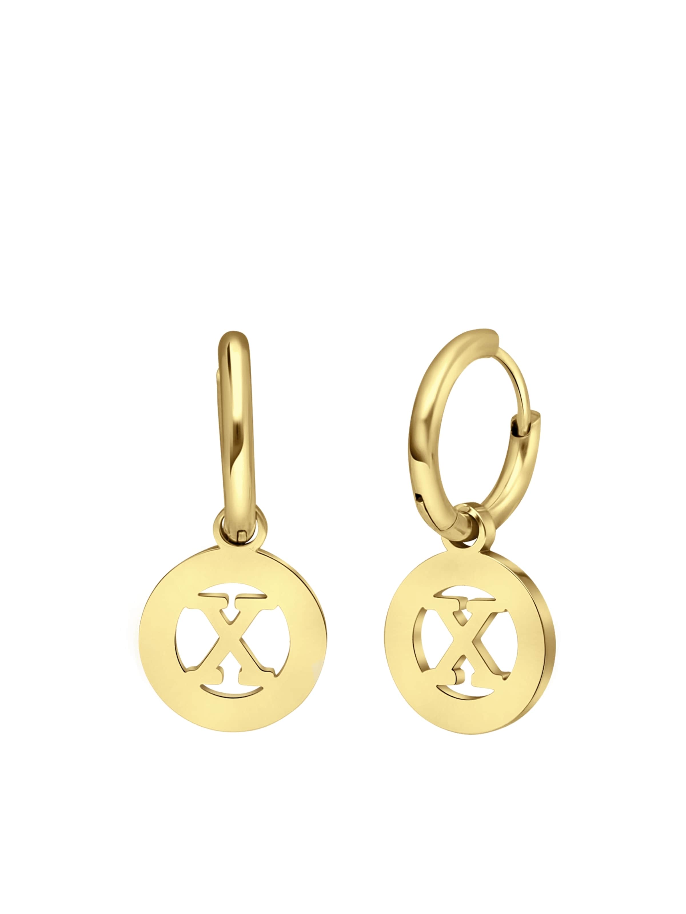 Boucles d'oreilles Lucardi en or : devant