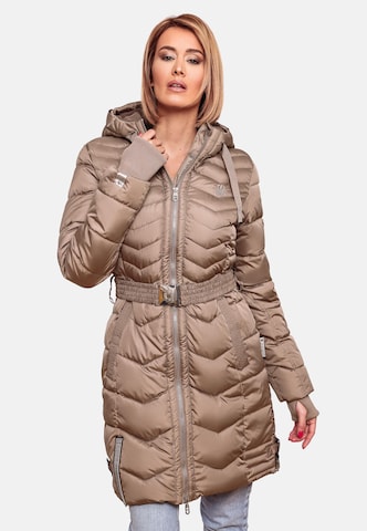 NAVAHOO Winter Coat 'Alpenveilchen' in Brown: front