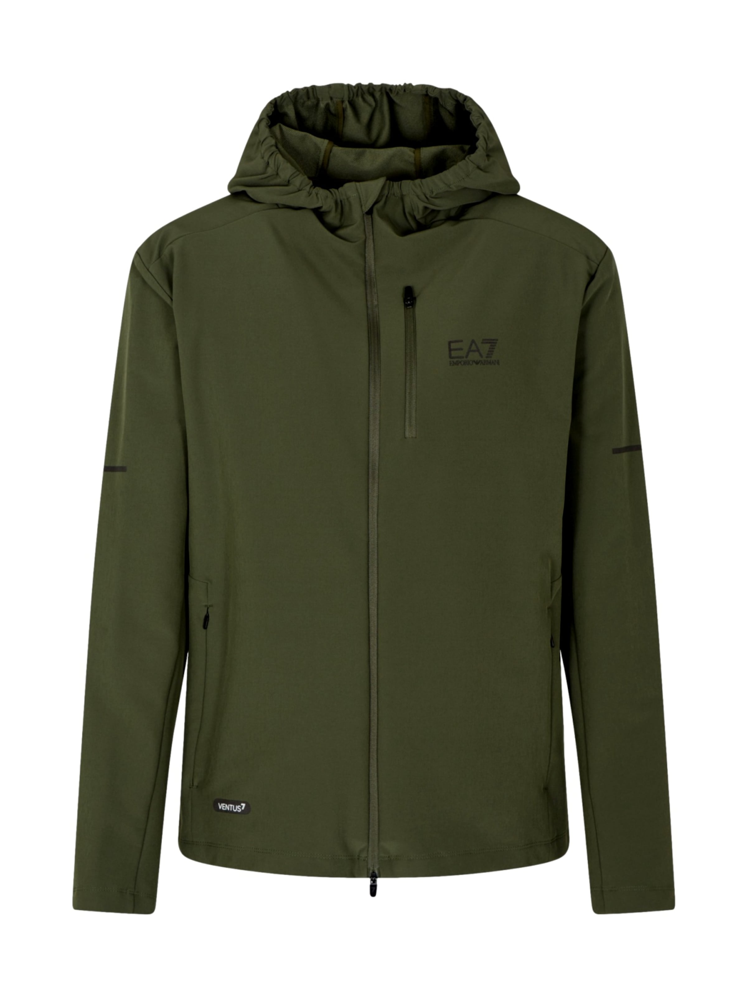 Giacca per l'allenamento di EA7 Emporio Armani in verde: frontale