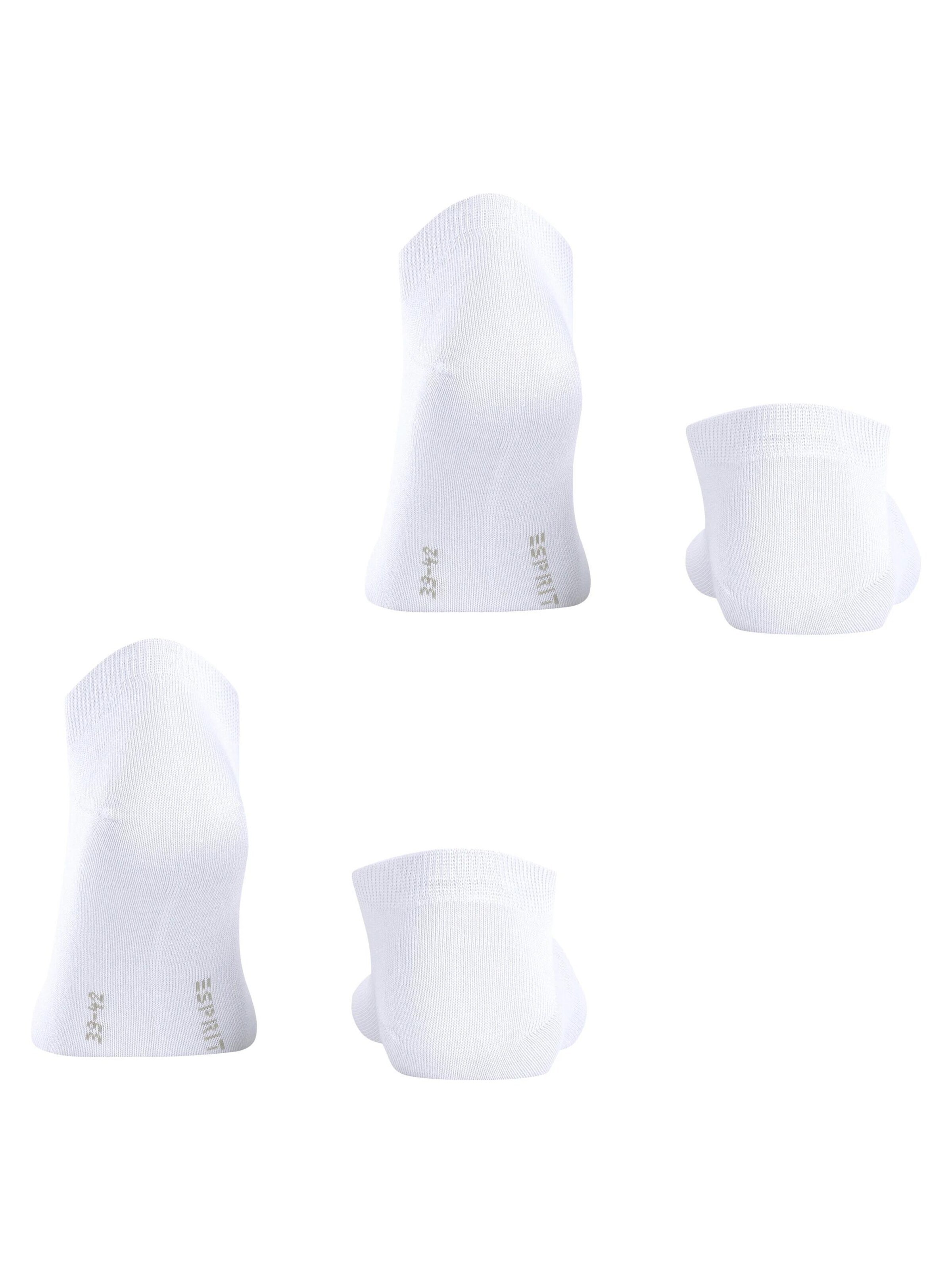 ESPRIT Füßlinge 'Basic Uni 2-Pack'‌‌ in Weiß