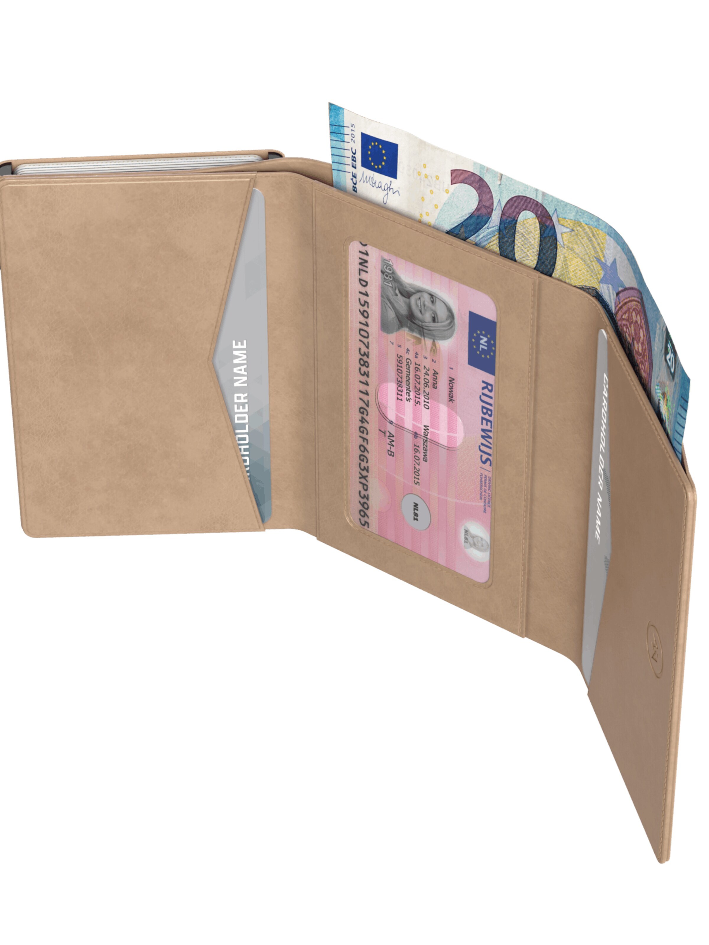 Prowallet Portemonnee 'Pasjeshouder Classic' in Beige