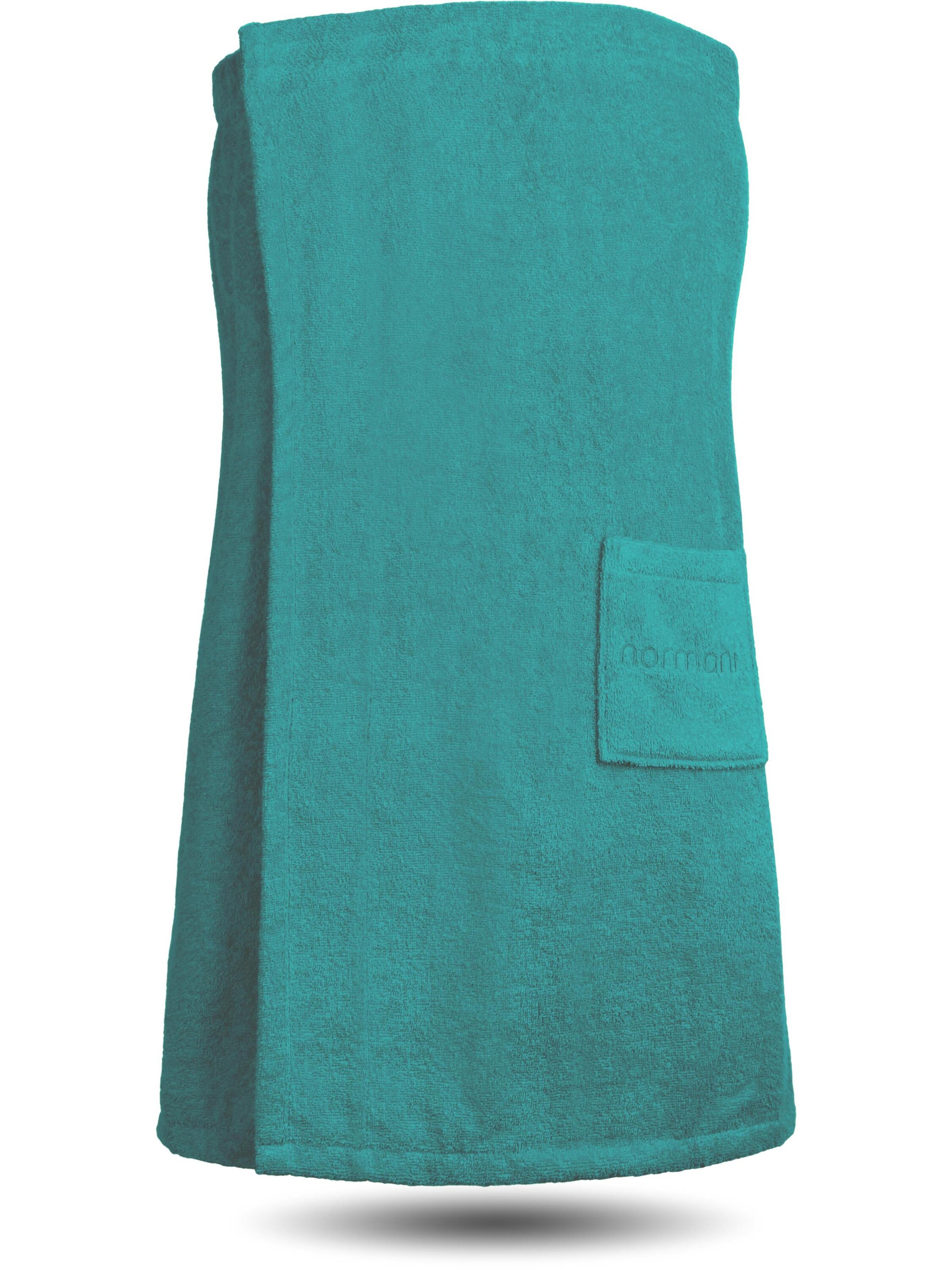 normani Short Bathrobe in Blue: front