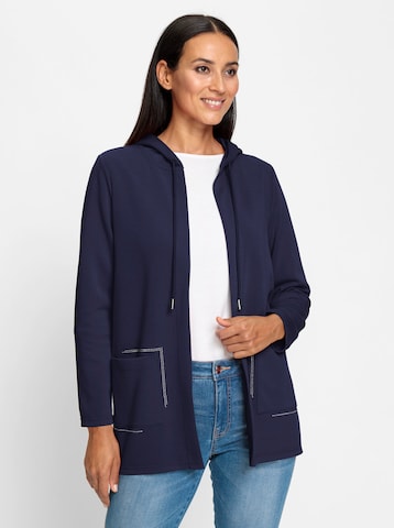 heine - Sudadera con cremallera en azul: frente