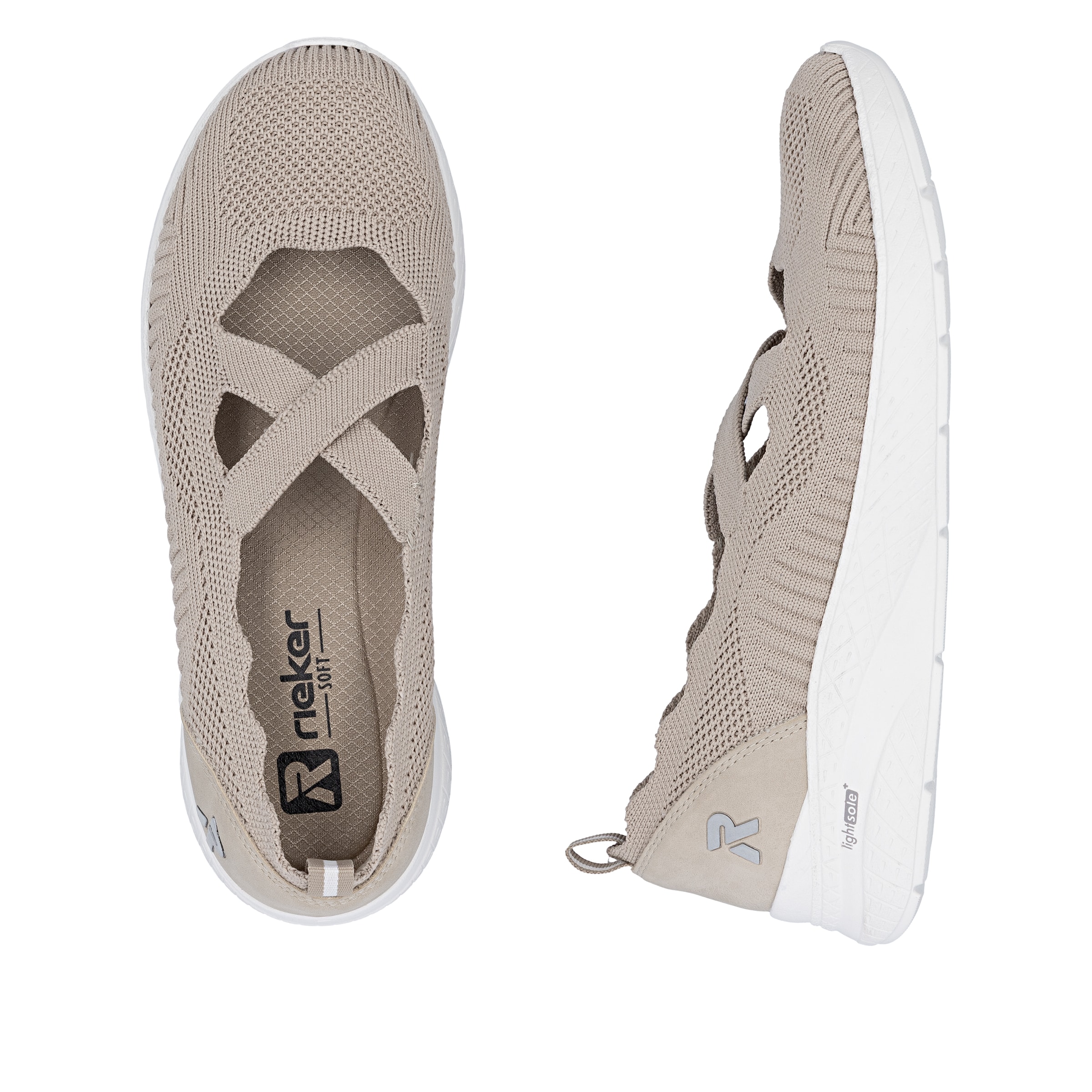 Ballerines à lanières Rieker en beige