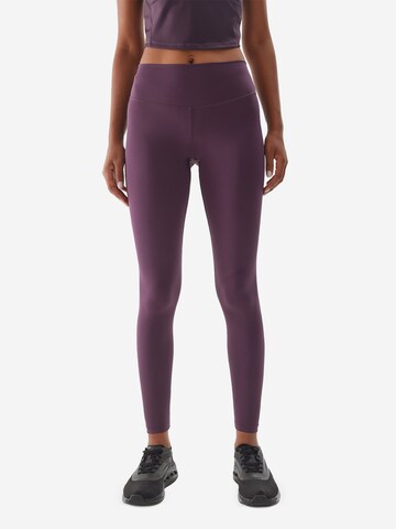 Skinny Pantaloni sportivi di 4F in lilla: frontale