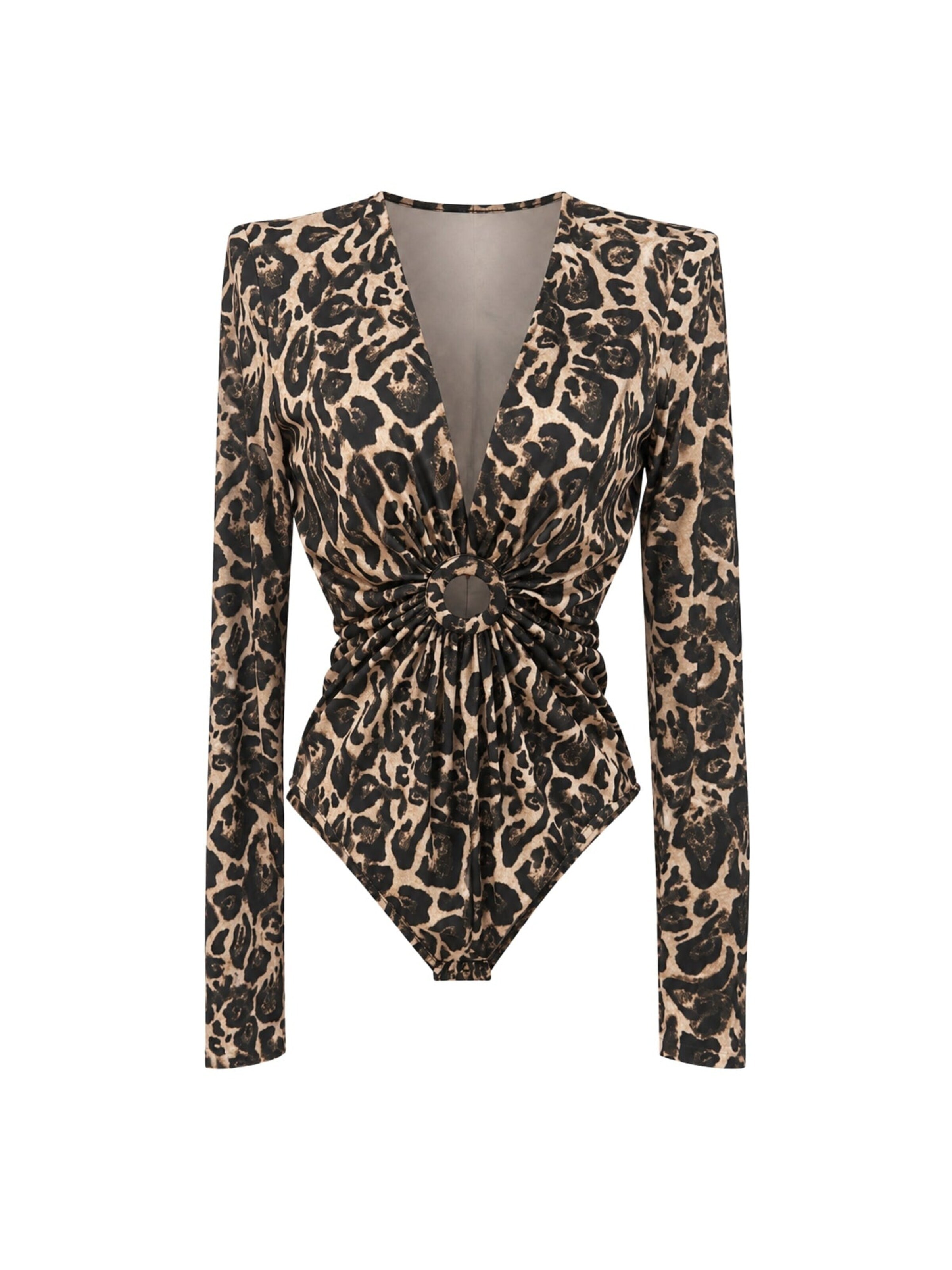 IMPERIAL Shirt Bodysuit in Brown: front