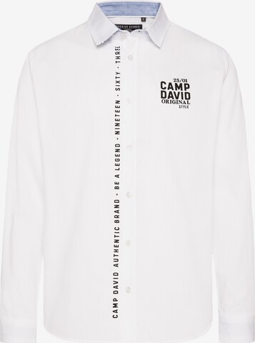 CAMP DAVID Regular fit Button Up Shirt in White: front