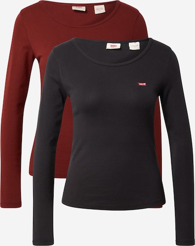 LEVI'S Majica u hrđavo smeđa / neonsko crvena / crna / bijela, Pregled proizvoda