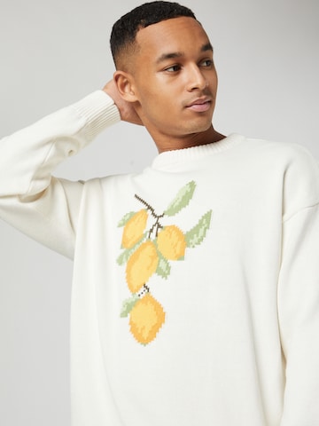 Kosta Williams x About You Pullover 'Lemon' in Weiß