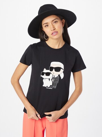 Karl Lagerfeld Tričko 'Ikonik 2.0' – černá: přední strana