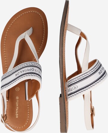 TOM TAILOR - Sandalias de dedo en blanco