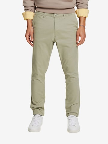 ESPRIT Slim fit Chino Pants in Green: front