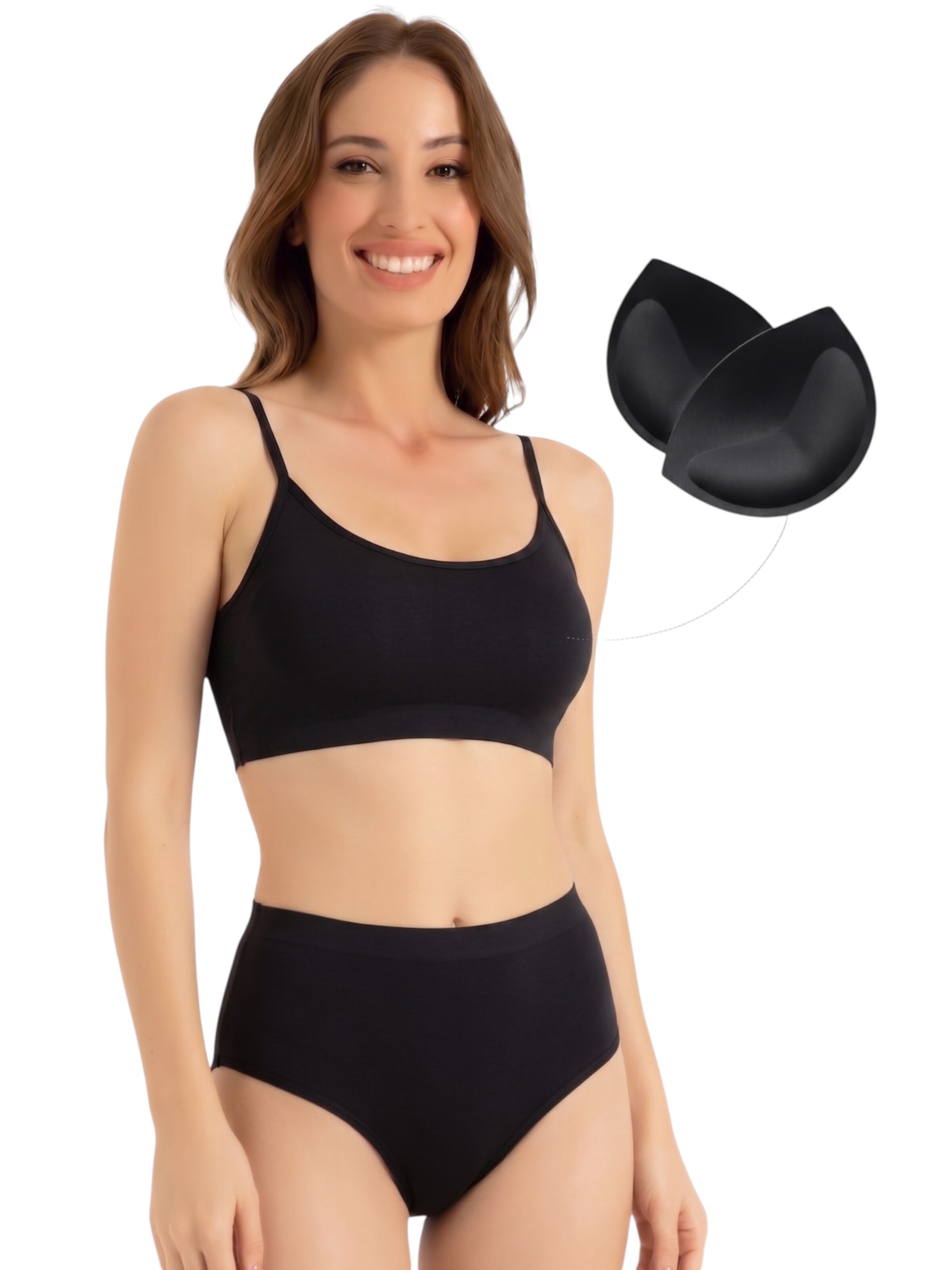 WENOR Bustier Biustonosz sportowy w kolorze czarny