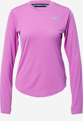 new balance - Camisa funcionais 'Accelerate' em roxo: frente