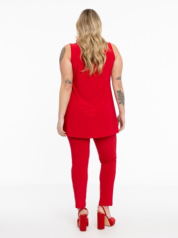 Yoek Slimfit Hose 'Dolce' in Rot