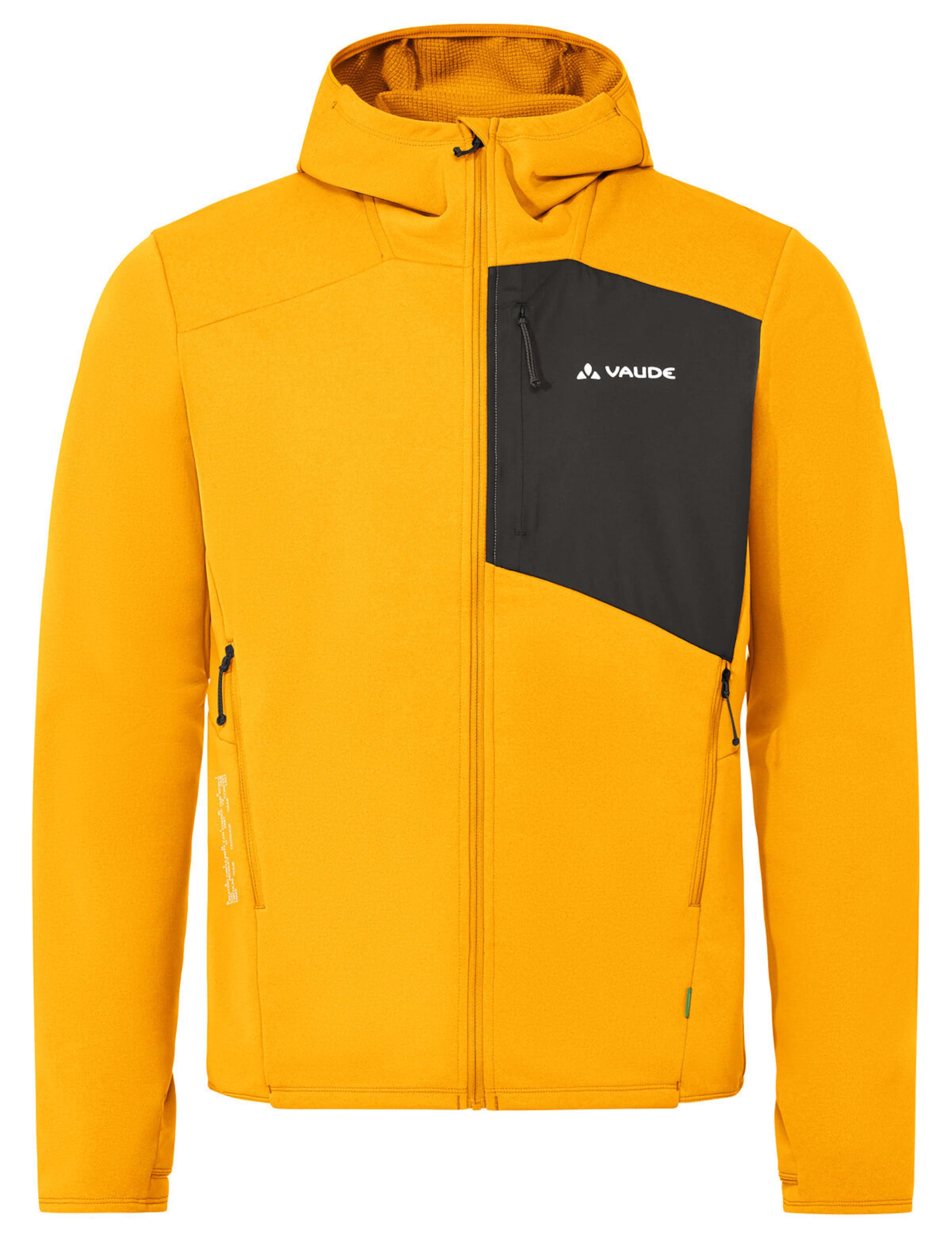 VAUDE Athletic fleece jacket 'Monviso III' in Yellow: front