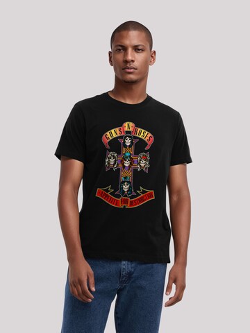 T-Shirt 'Guns 'n' Roses Appetite For Destruction' F4NT4STIC en noir : devant