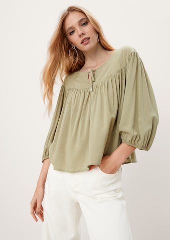 QS Blouse in Groen: voorkant