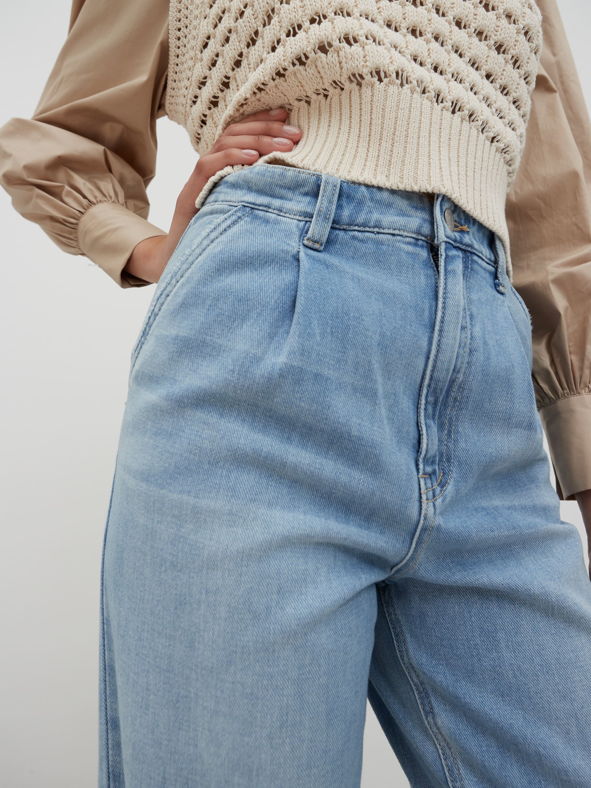 EDITED Producten Bandplooi jeans 'Chelsea' Blauw