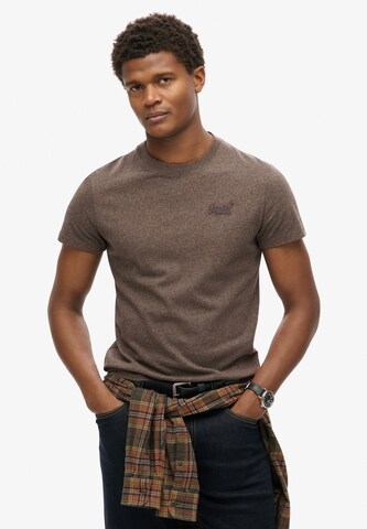 Superdry Tričko 'Essential' – hnědá: přední strana