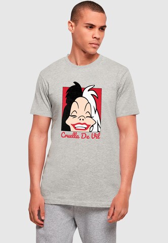 Maglietta '101 Dalmations - Cruella De Vil Head' di ABSOLUTE CULT in grigio: frontale