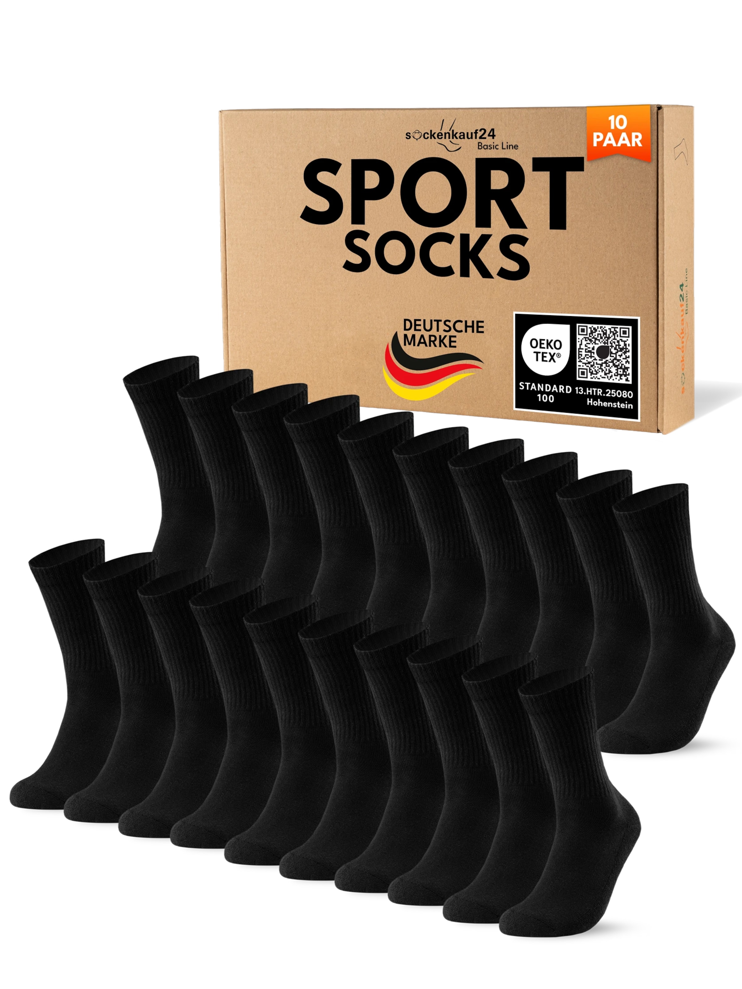 sockenkauf24 Sportsocken‌‌‌‌‌‌‌‌‌ in 35-38 in schwarz, Produktansicht
