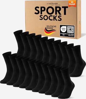 sockenkauf24 Athletic Socks in Black: front