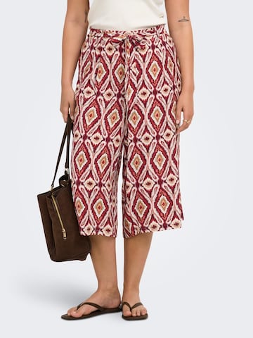 ONLY Carmakoma Loose fit Pleat-Front Pants 'CARMIKASI' in Red: front