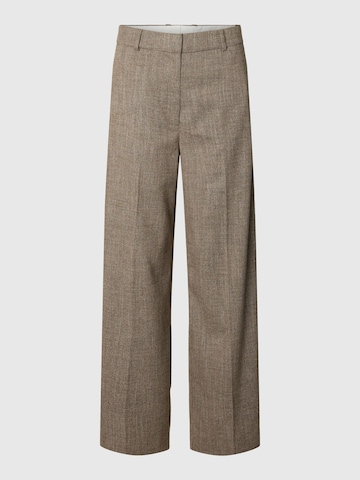 SELECTED - Pierna ancha Pantalón de pinzas en marrón