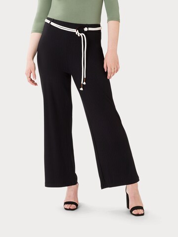 évasé Pantalon 'Lauren' Les Lunes en noir : devant