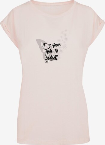 Merchcode Shirt 'Its Your Time To Bloom' in Roze: voorkant