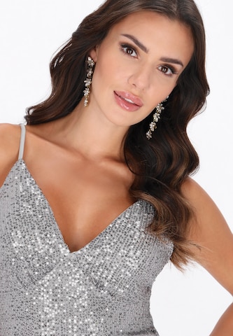 faina - Vestido de festa em prata