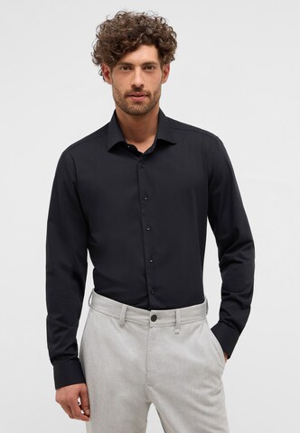 ETERNA Slim fit Zakelijk overhemd in Zwart: voorkant
