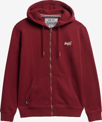 Veste de survêtement Superdry en rouge : devant