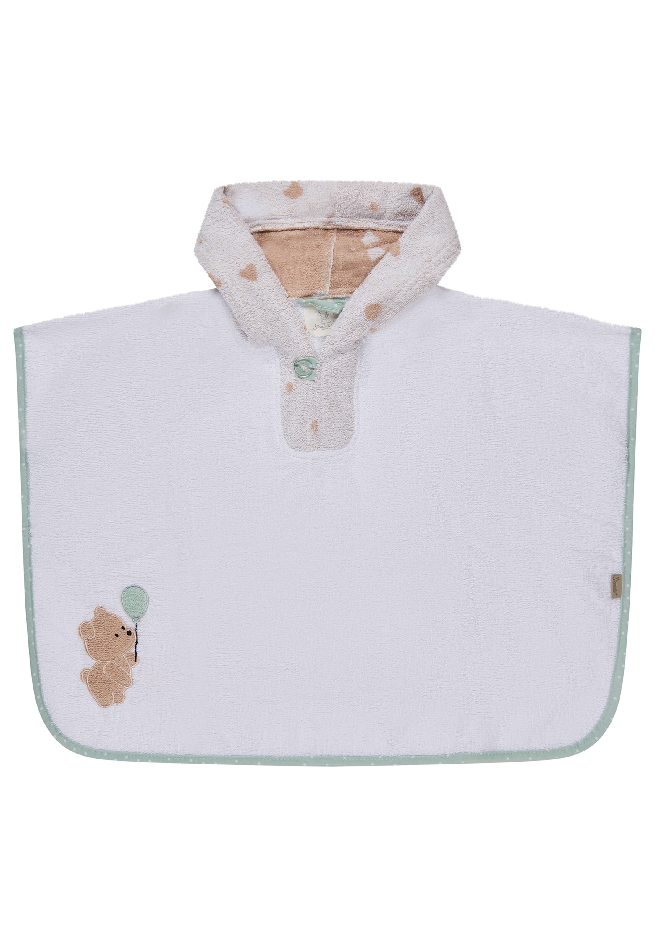 STERNTALER Bathrobe 'BÄR Bo' in White: front