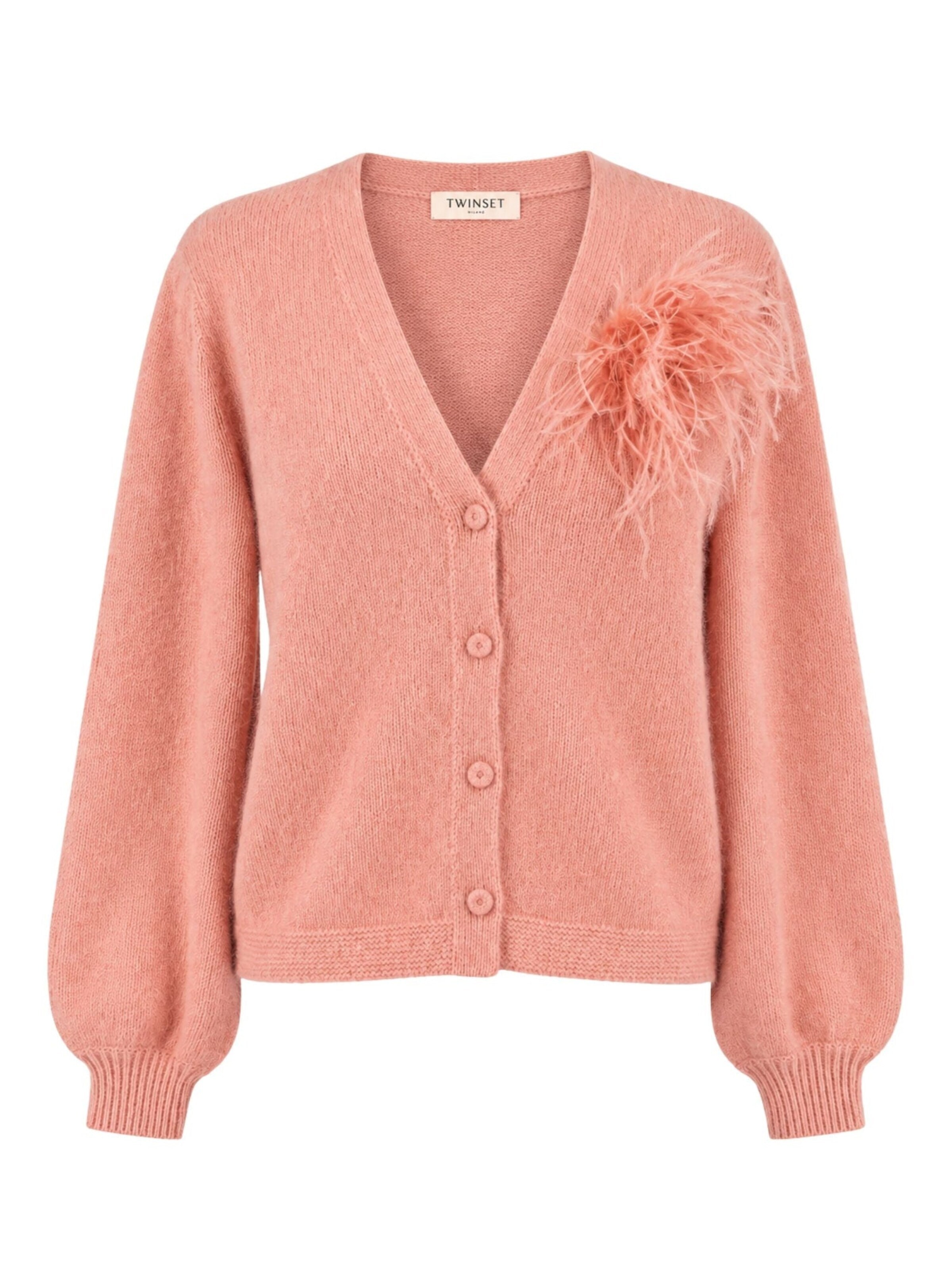 Cardigan 'wool blend cardigan' Twinset en rose : devant