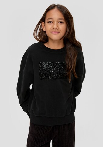 s.Oliver Sweatshirt in Zwart: voorkant