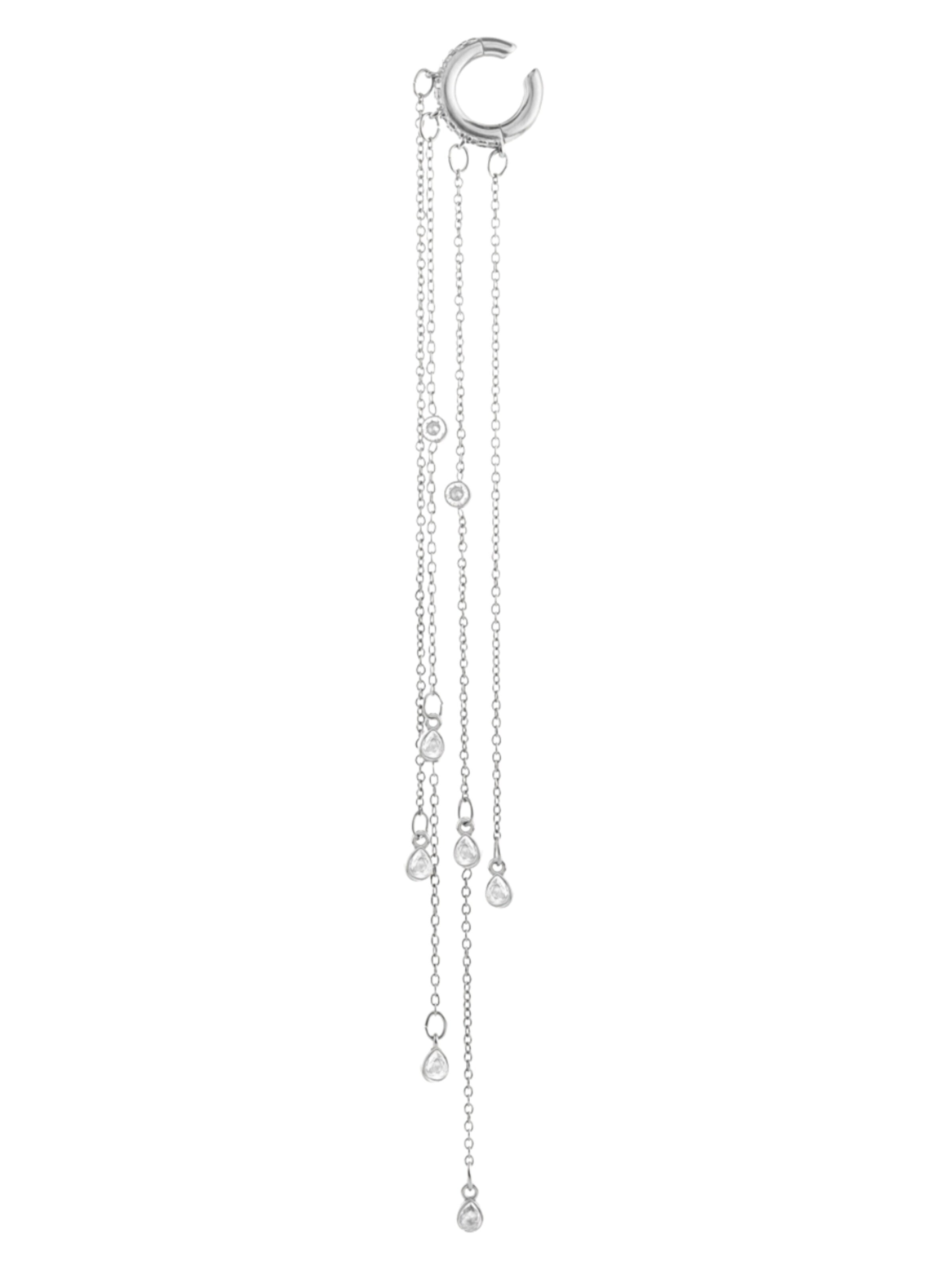 YParis - Pendientes 'Ear cuff Colby S' en plata: frente
