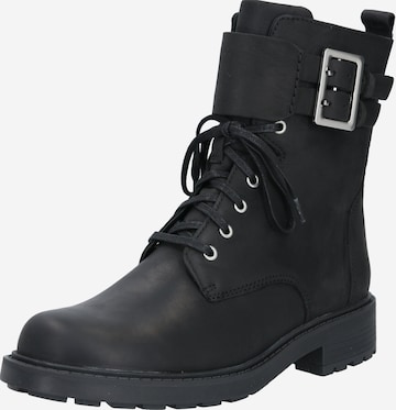 CLARKS Lace-Up Ankle Boots 'Orinoco' in Black: front